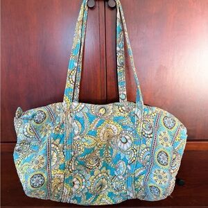Vera Bradley Teal and Yellow Paisley Duffel Bag